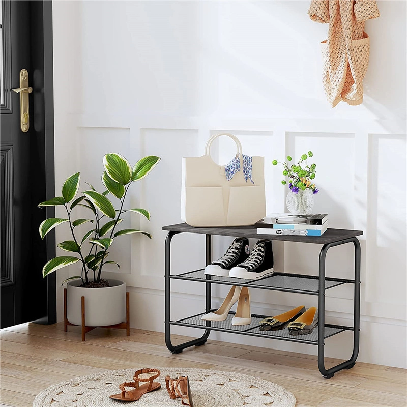 Modern Custom Living Room Three-Layer Iron Mesh Removable Shoe Rack 0354