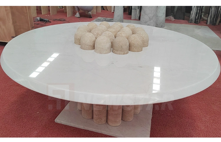 Newstar Side Coffee Table Marble Design Stone Modern Living Room Furniture Garden Modern Center Table Round Marble Coffee Table