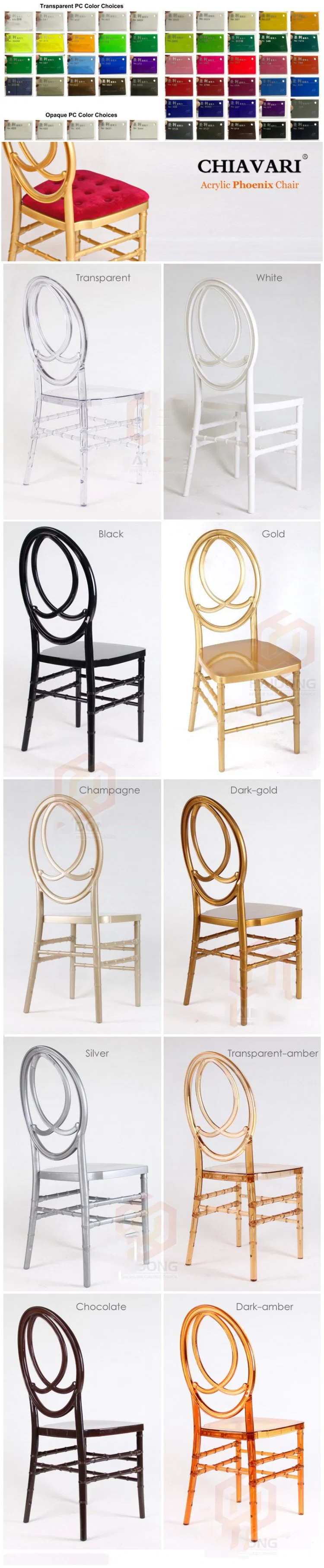 Light Champagne, Amber Gold Wedding Chair Silla Tiffany Commercial Dining Chair for Events