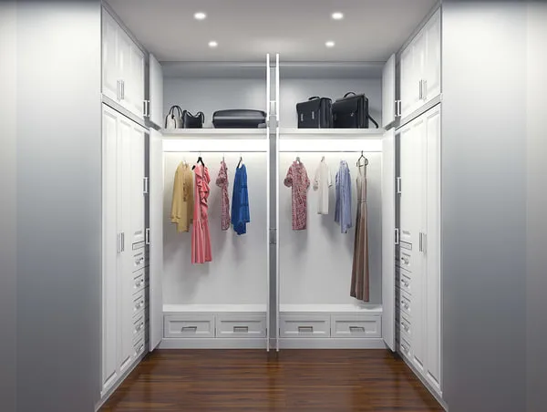 Modern Design Walk in Wardrobe Closet with Rotating Shoe Rack