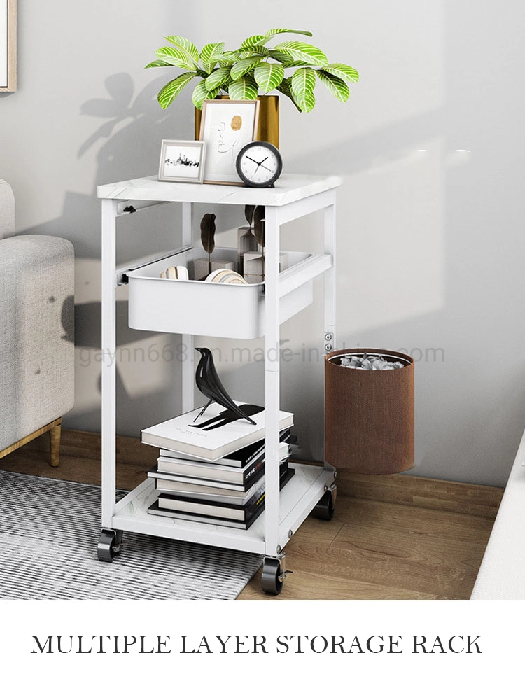 Stainless Steel Storage Rack Bracket Cart for The Narrow Corner Space with Universatile Wheels