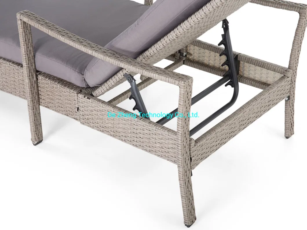 Leisure Design Waterproof Aluminum Wicker Rattan Patio Garden Outdoor Sun Lounger