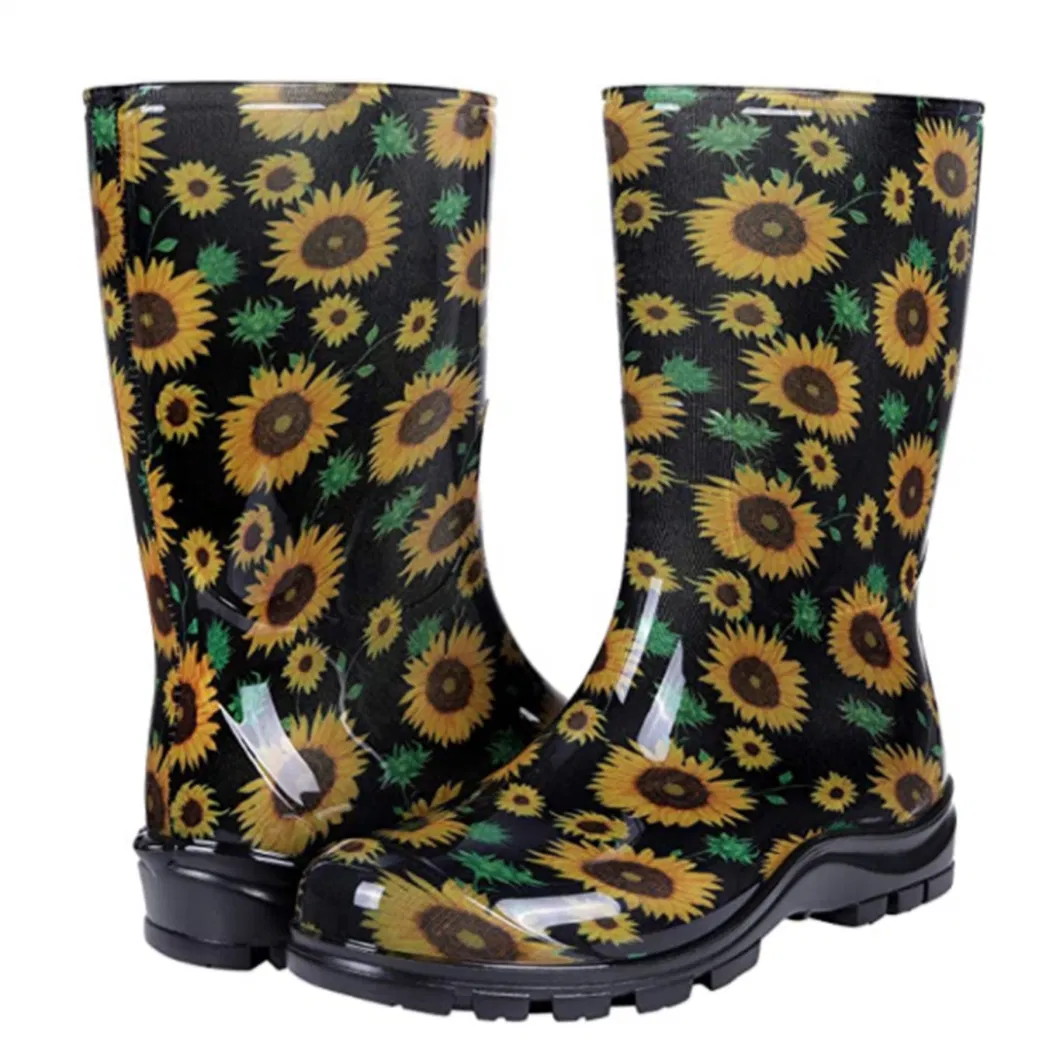 Women Comfortable Rubber Rain Boots Waterproof Outdoor Footwear Shoes