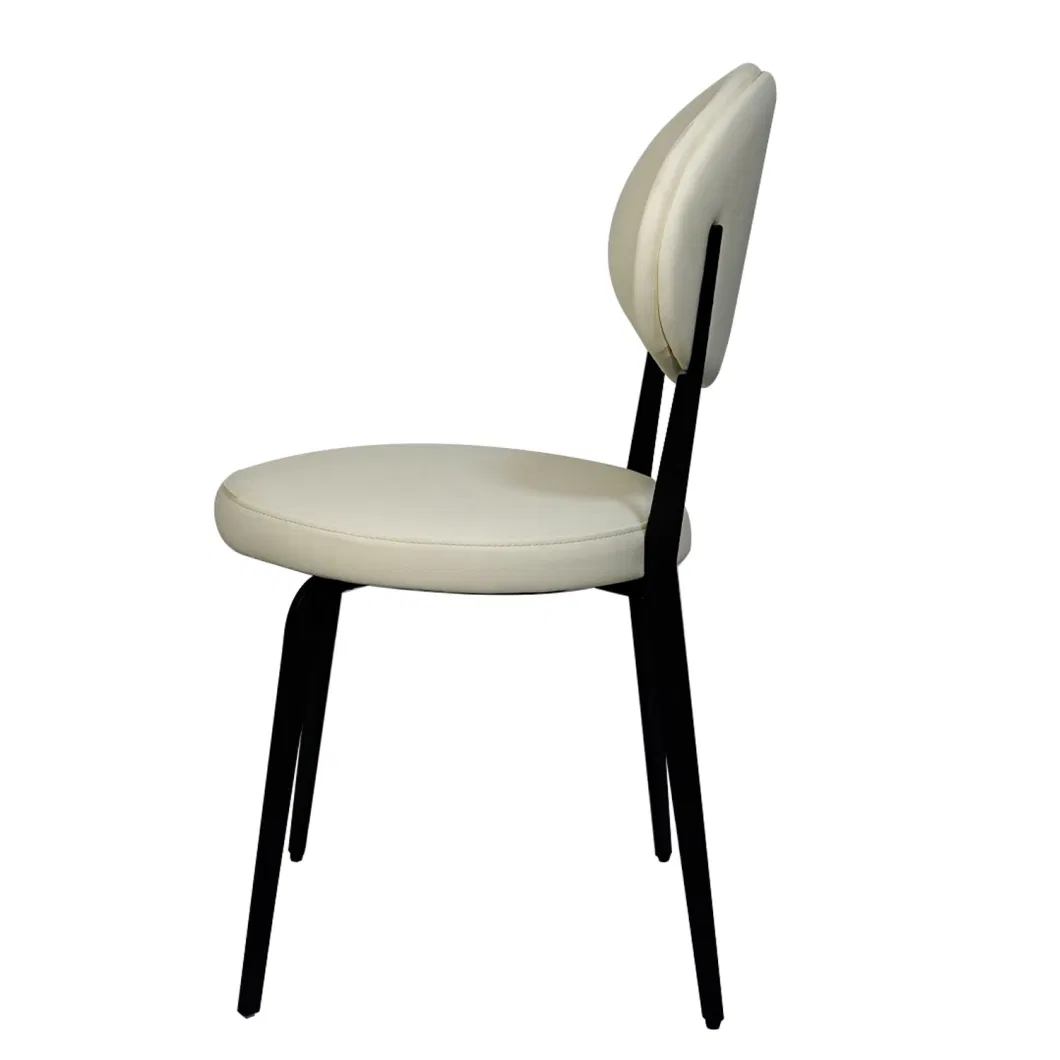 Modern Furniture French Style Cream White Indoor Leather Cafe Restaurant Dining Chair