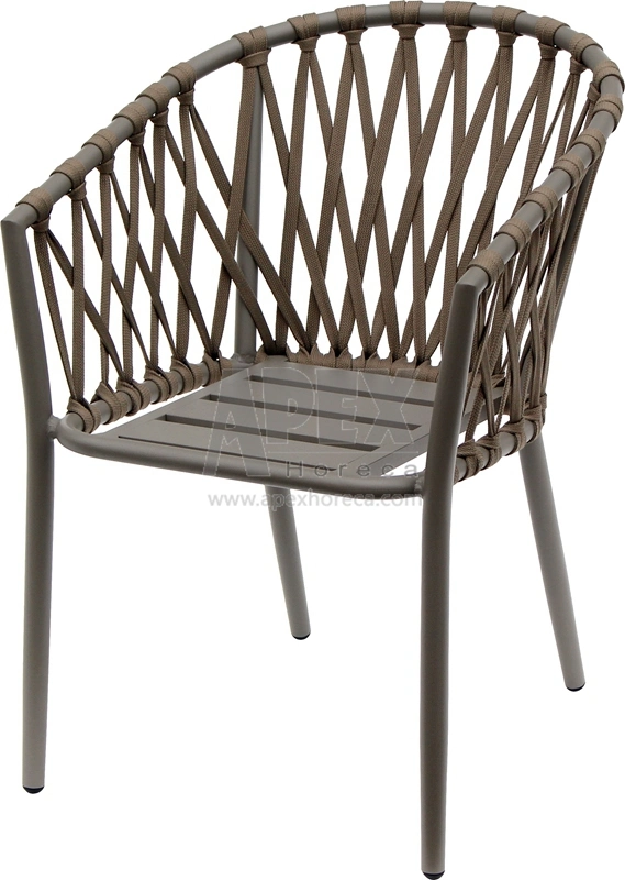 Cheap Stackable Exterior Aluminum Rope Dining Chair
