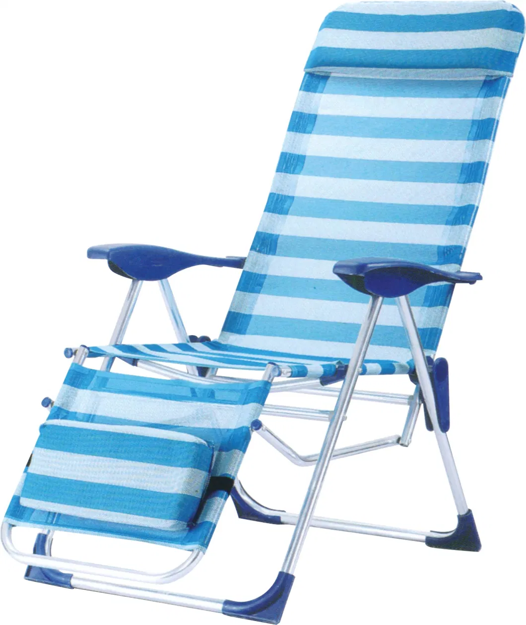 Outdoor Portable Folding Armchair with Easy Pop-up Assembly 7 Level Adjustable Backseat Beach Chair