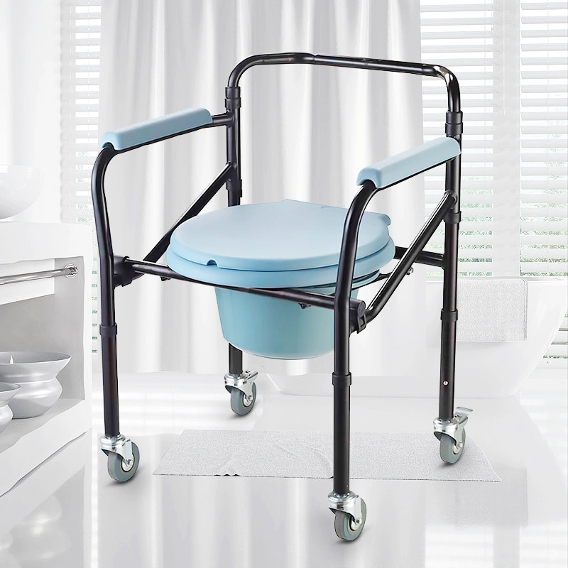 Practical and Comfortable Folding Transfer Chair Disabled People Products Commode Chair