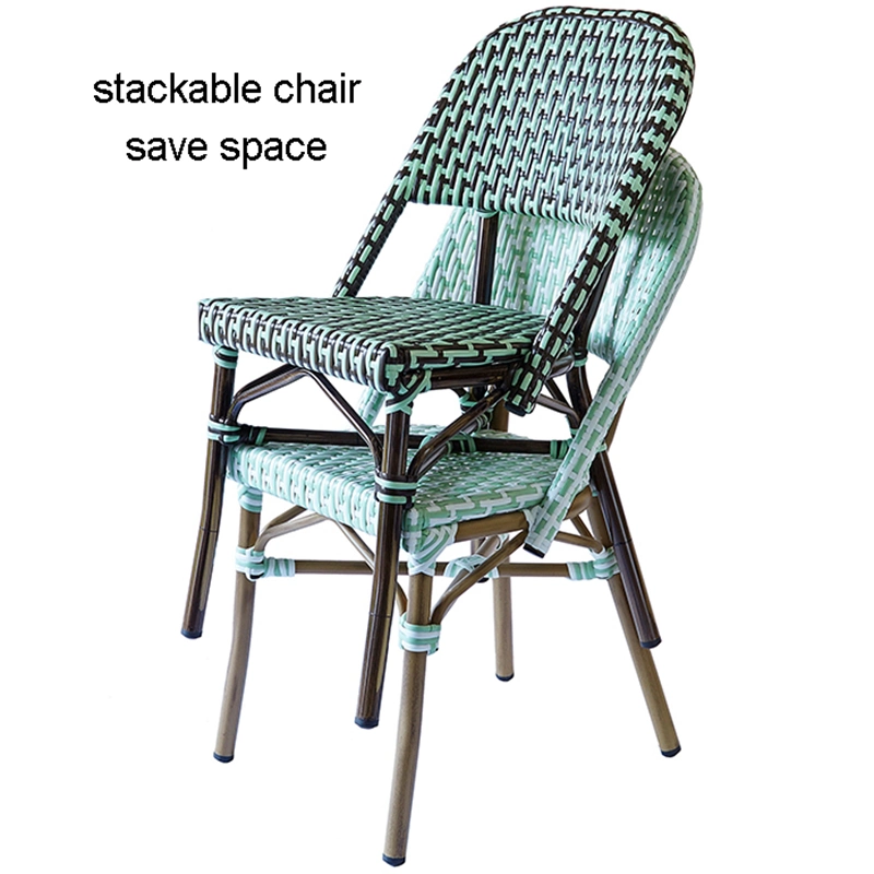 French Bistro Chairs Arm European Outdoor Restaurant Rattan Cafe Arm Chairs