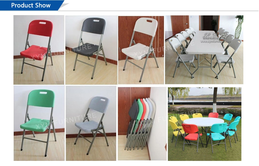 Comfortable Metal Legs Plastic HDPE Folding Chair for Garden Outdoor