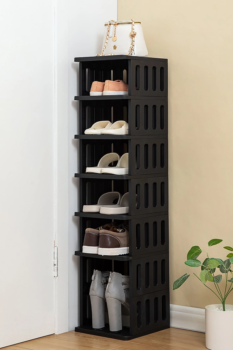 Storage Rack Shoes Storage Organizers Detachable Assembly Plastic Stackable Folding Shoe Rack