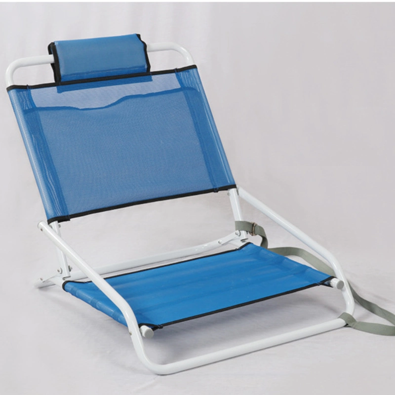 Portable Sun Bed Beach Chair Folding Lounger Chair Backrest Leisure Chair Metal Frame Folding Recliner Outdoor Pillow Back Bag Beach Chair Wyz20230