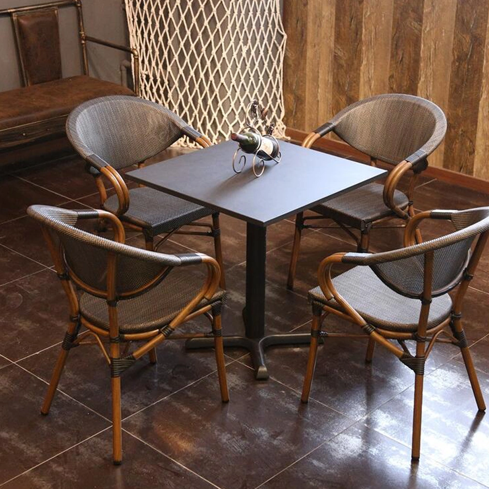 Rattan Indoor and Outdoor Bamboo Style Dining Table and Chair