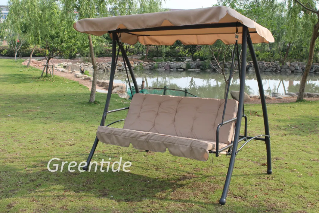 Outdoor Furniture Garden Swing Chair with Side Table and Round Cushion