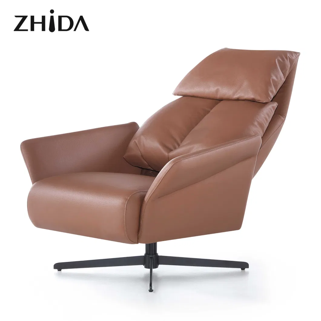 Italian Style Zero Gravity Folding Recliner Chair Leather Swivel Chairs Bedroom Comfort Lounge