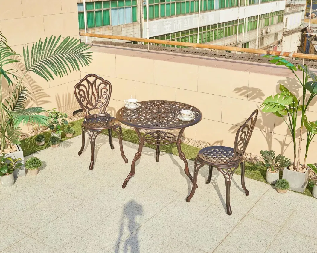 Outdoor Cast Aluminum Round Table Chair Combination Courtyard Leisure Balcony Garden Simple Furniture