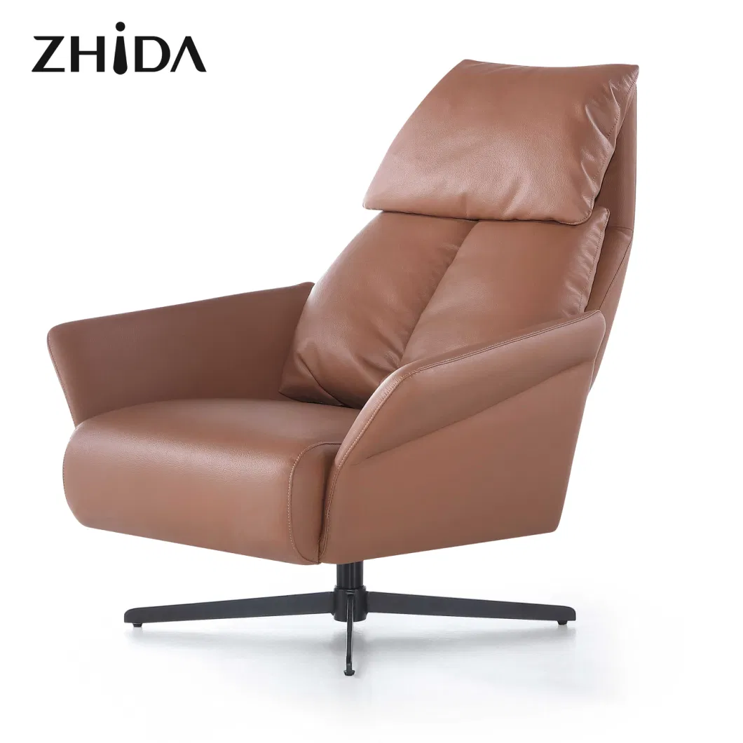 Italian Style Zero Gravity Folding Recliner Chair Leather Swivel Chairs Bedroom Comfort Lounge