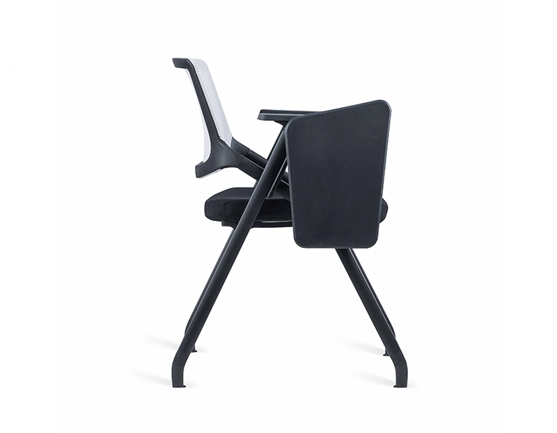 Black Foldable Space Saving Durable Meeting Training Chair with Writing Board