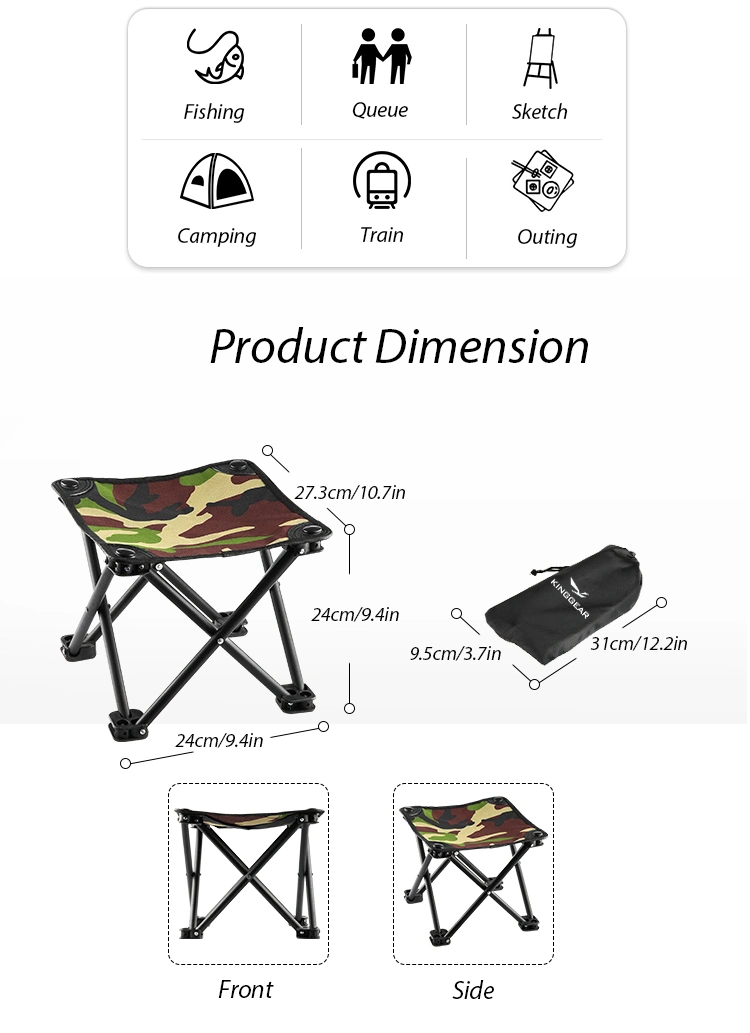 Lightweight Chairs Portable Seat for Adults Fishing Hiking Gardening and Beach Small Camping Chair Mini Stool