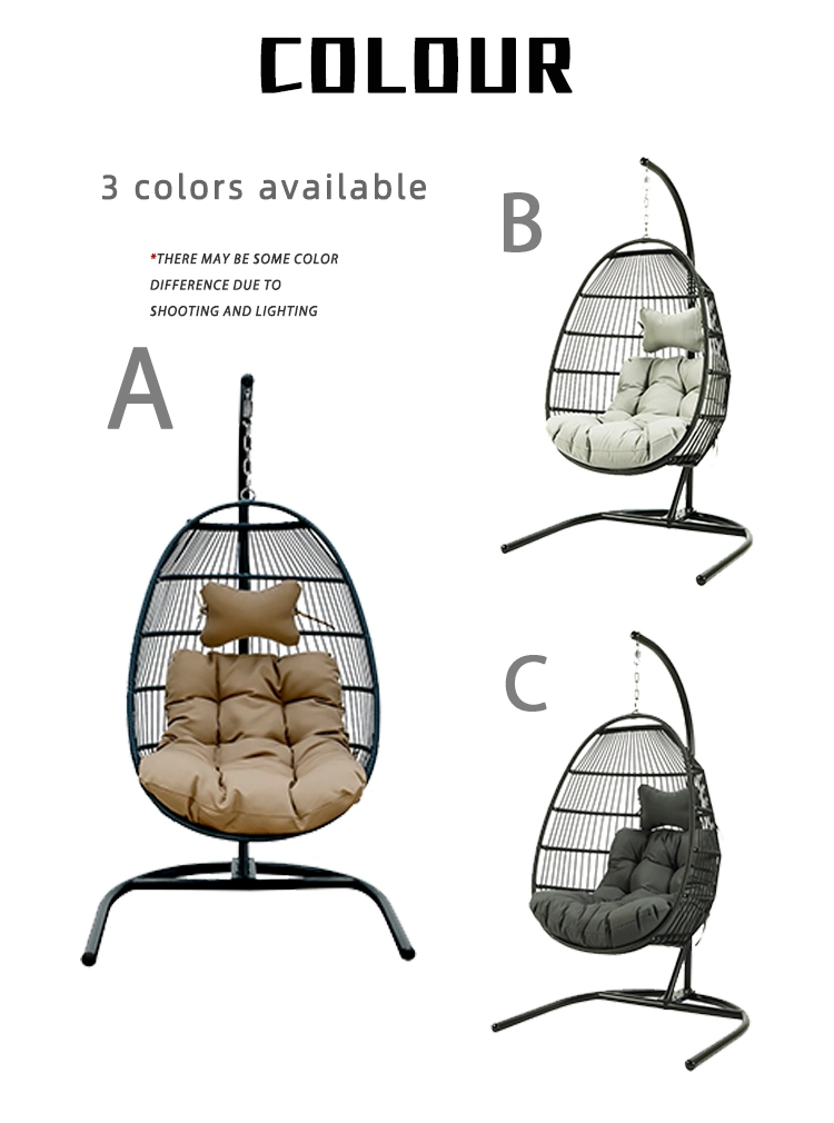 Fast Shipment Outdoor Indoor Folding Rattan Basket Hammock Hanging Chair