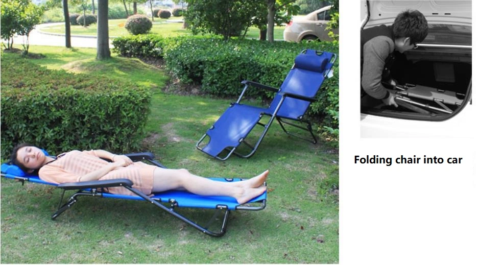 Portable Beach Lounge Chair, Sunbathing Recliner with Tanning