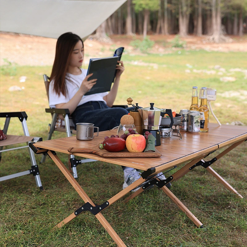 Utility Aluminum Lightweight Portable Camping Picnic Outdoor Folding Egg Roll Table Portable Tables with a Carry Bag