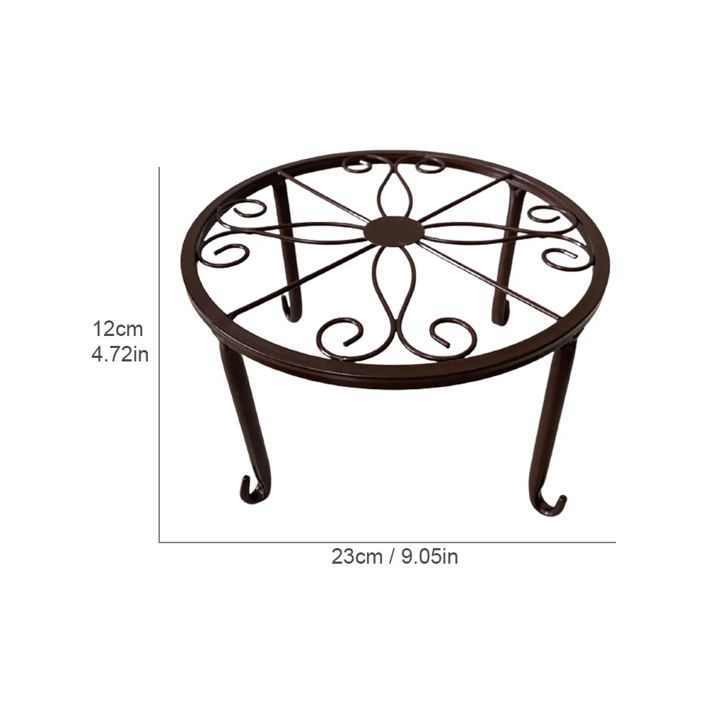 Display Shelf Stool Rustproof Home Decor Table Indoor Outdoor Durable Garden Round Plant Stand Retro Iron Holder Flower Pot