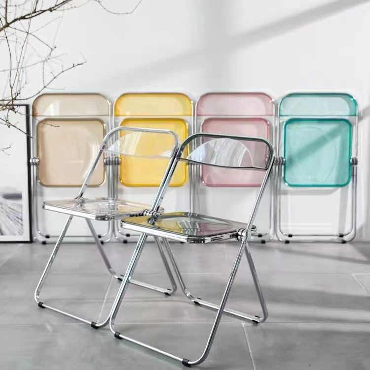 Color Transparent Small Fresh Foldable Dining Chair