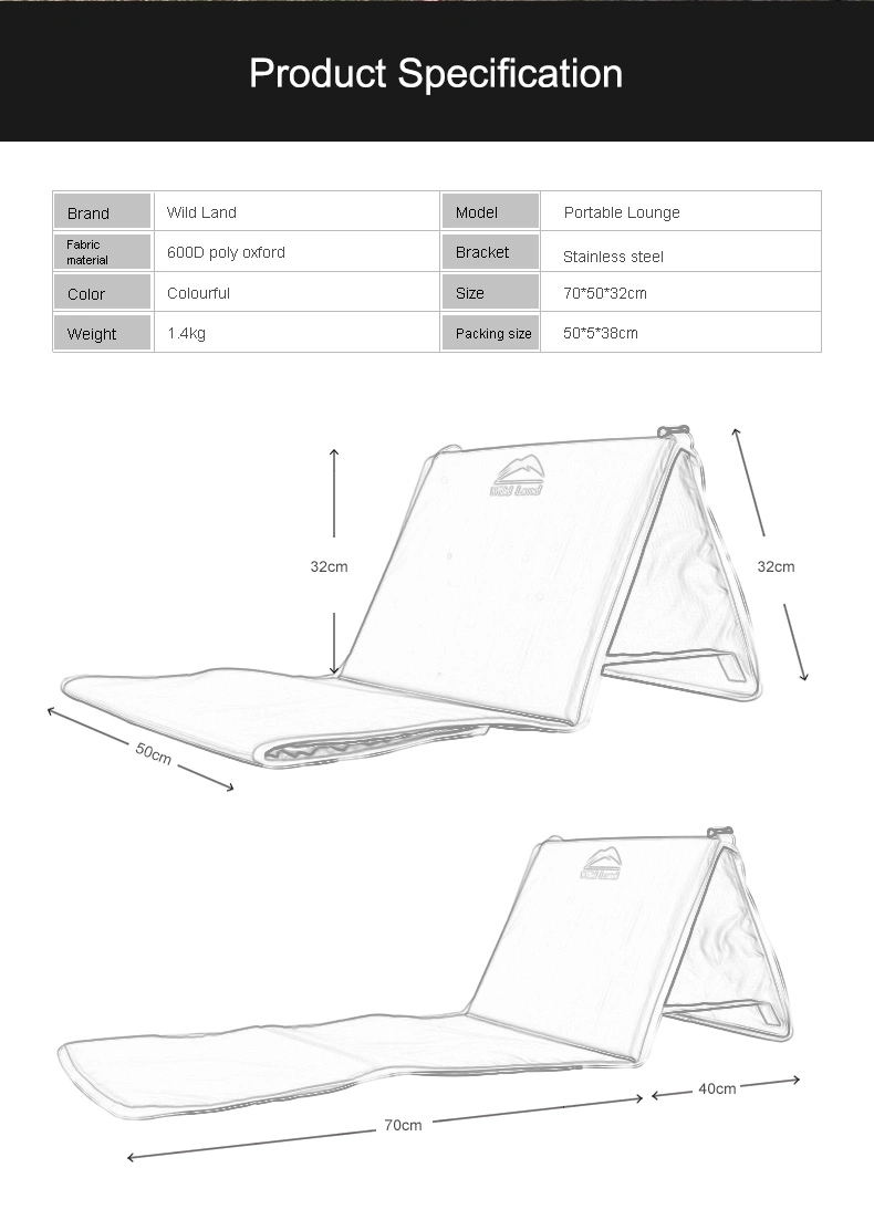 Multifunctional Foldable Outdoor Camping Lounge Beach Chair