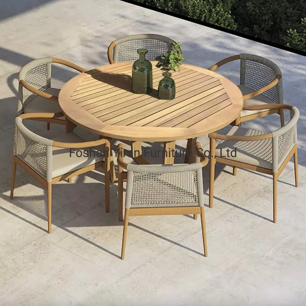 Customized High Quality Nordic Style Teak Round Table Chair Garden Furniture Set