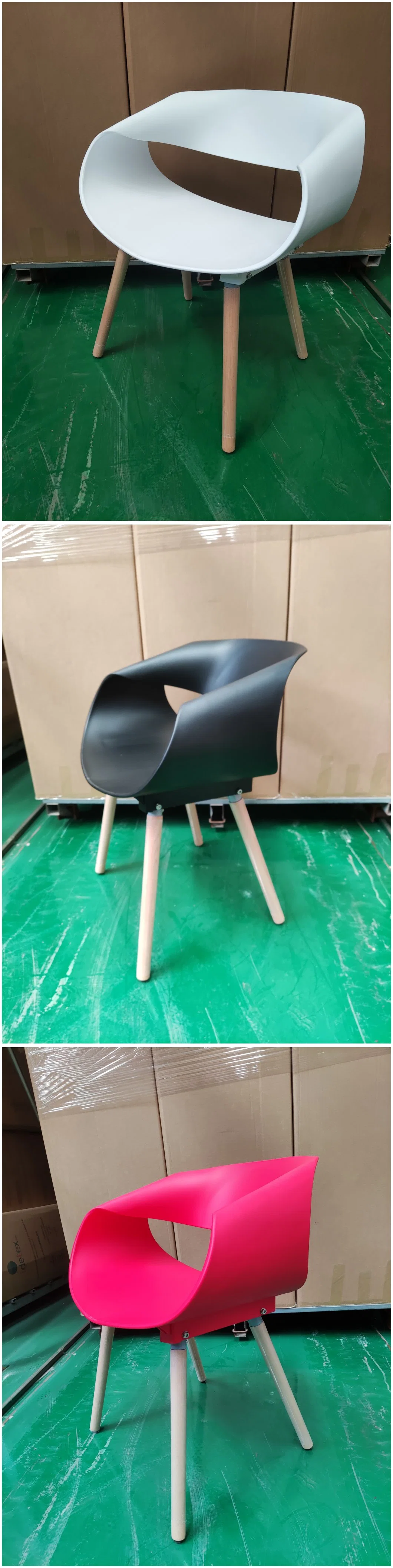 Wood Legs Lounge Indoor Plastic Chair for Living Room