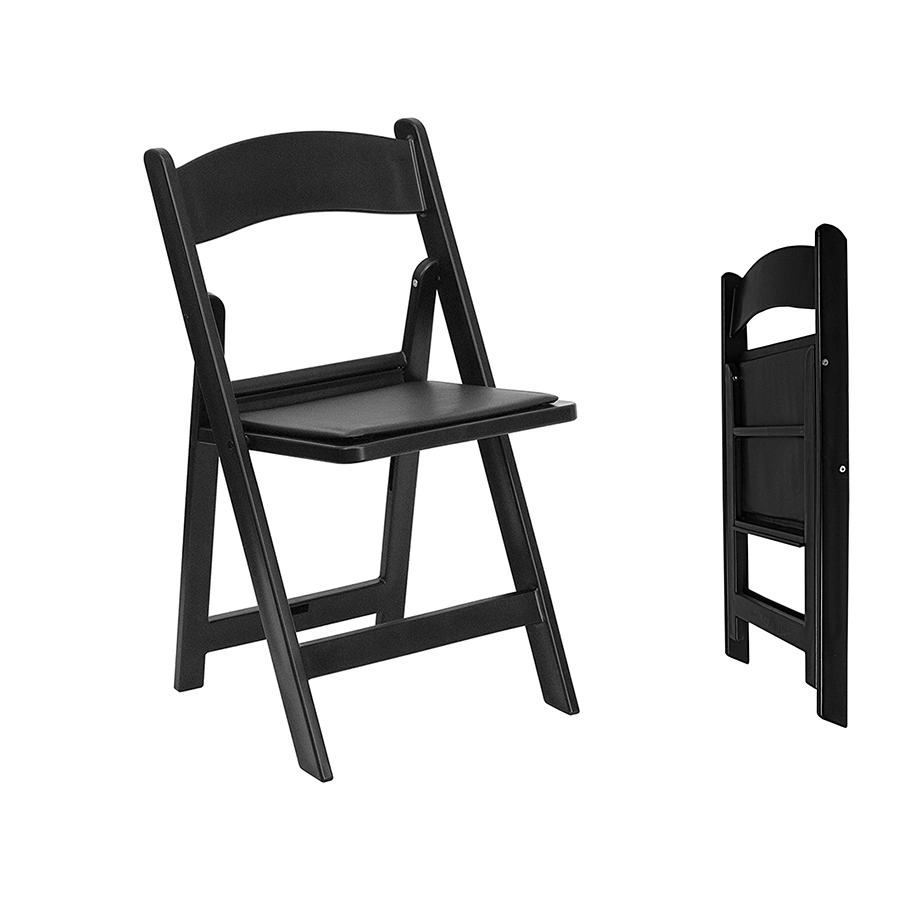 Hotel Garden Polypropylene Wimbledon Black Plastic Resin Folding Chairs for Events