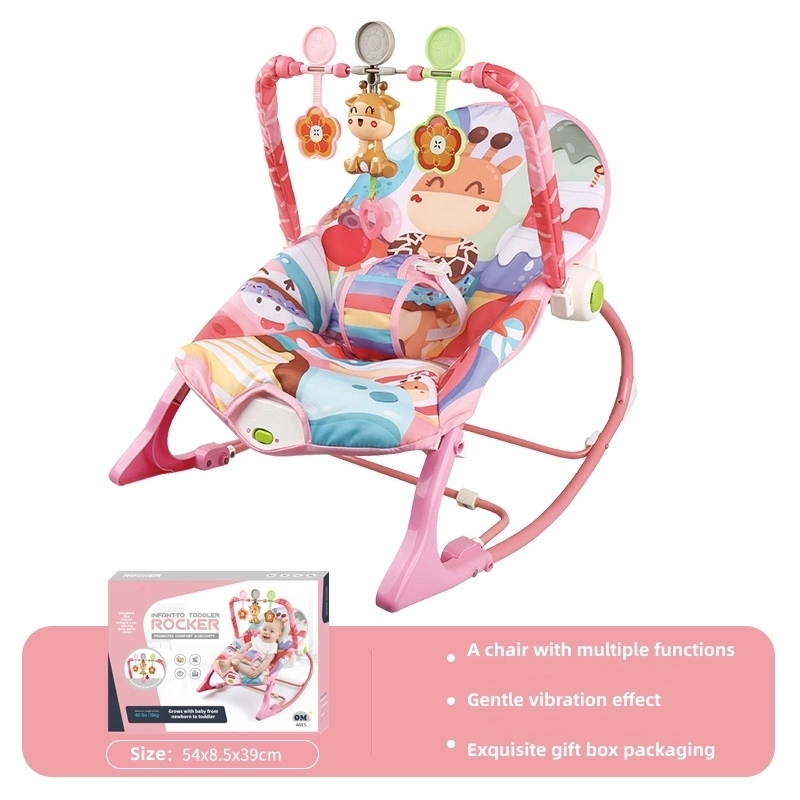 Indoor Home Use Cartoon Infant Sleeping Toy Soothing Baby Bouncer Swing Rocking Chair with Vibrating Music