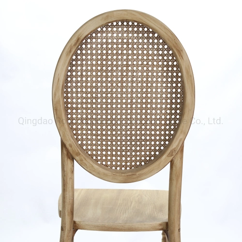 Solid Wood Wooden Rattan Mesh Cane Round Back Cross Back Dining Wedding Antique Chair