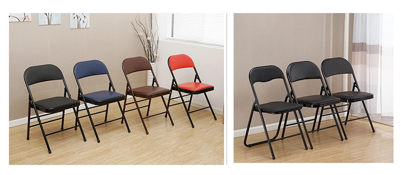 Wholesale Outdoor Meeting Room Living Room Office Furniture PU Seat Folding Chair Dining Chair for Home Garden Banquet Reception School