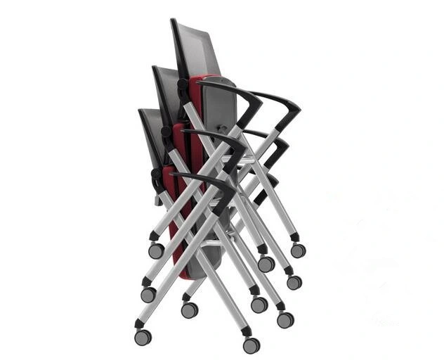 Office Chair with Wheels, Conference Chair with Comfortable Mesh Back Classroom Stackable Folding Chair