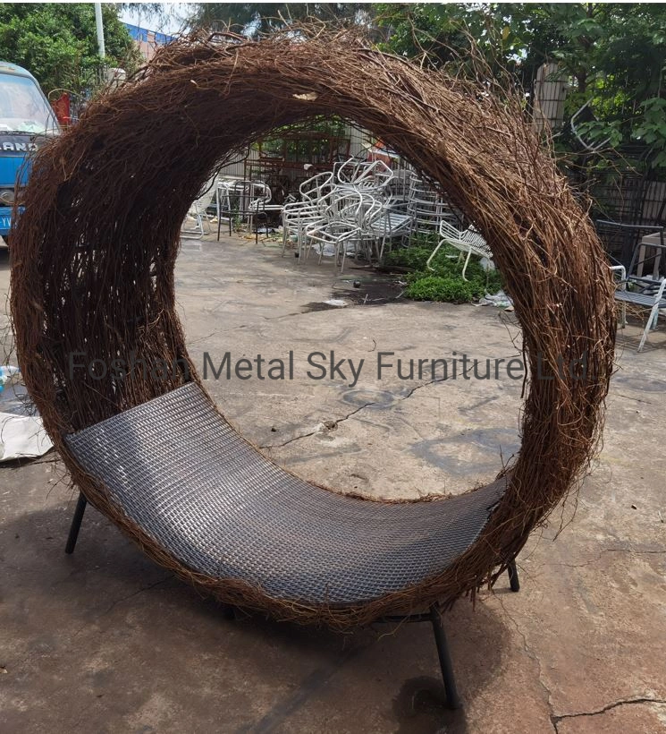 Outdoor Aluminum Garden Gazebo Patio Sun Bed Rattan Chaise Lounge