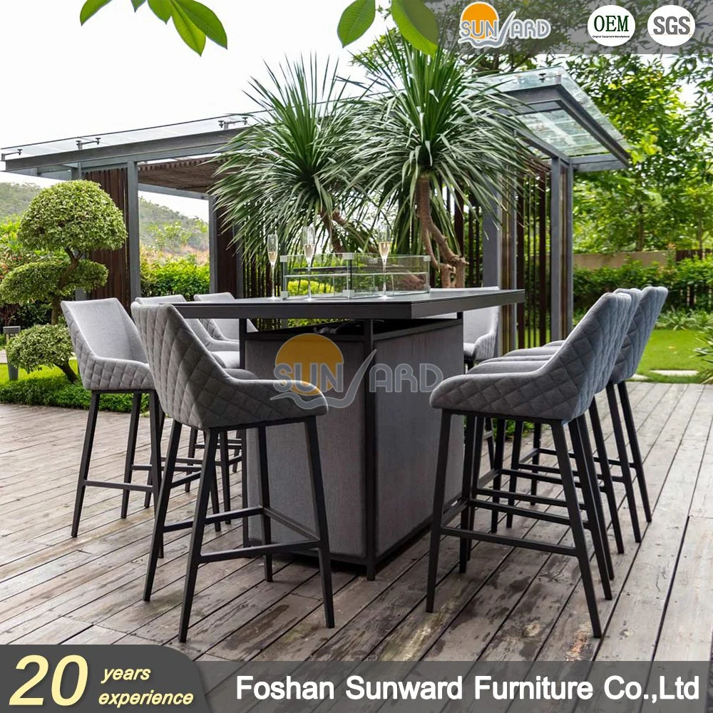 Wholesale Outdoor Garden Hotel Home Resort Villa Project Patio Modern Chinese Customized Leisure Aluminum Outdoor Upholstery Bistro Pub Bar Set