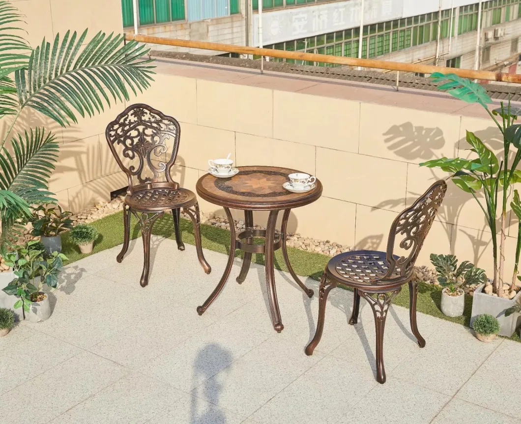 Outdoor Cast Aluminum Round Table Chair Combination Courtyard Leisure Balcony Garden Simple Furniture