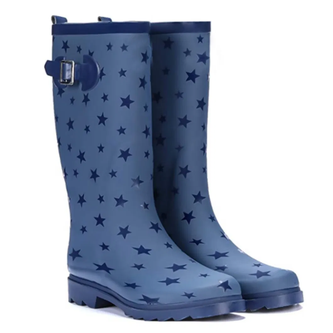 Women&prime; S Printed Waterproof Design Rubber Rain Boots Footwear Shoes