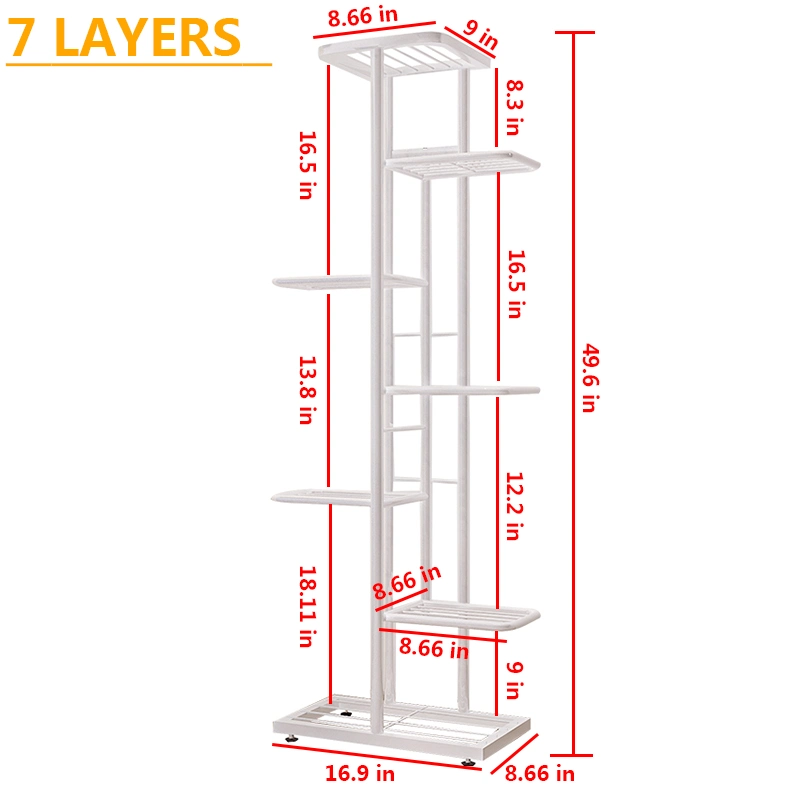 6/7/8 Layers Flower Stand Rack Storage Shelf Iron Plant Holder Home Garden Flower Pot Organizer Living Room Balcony Storage Rack