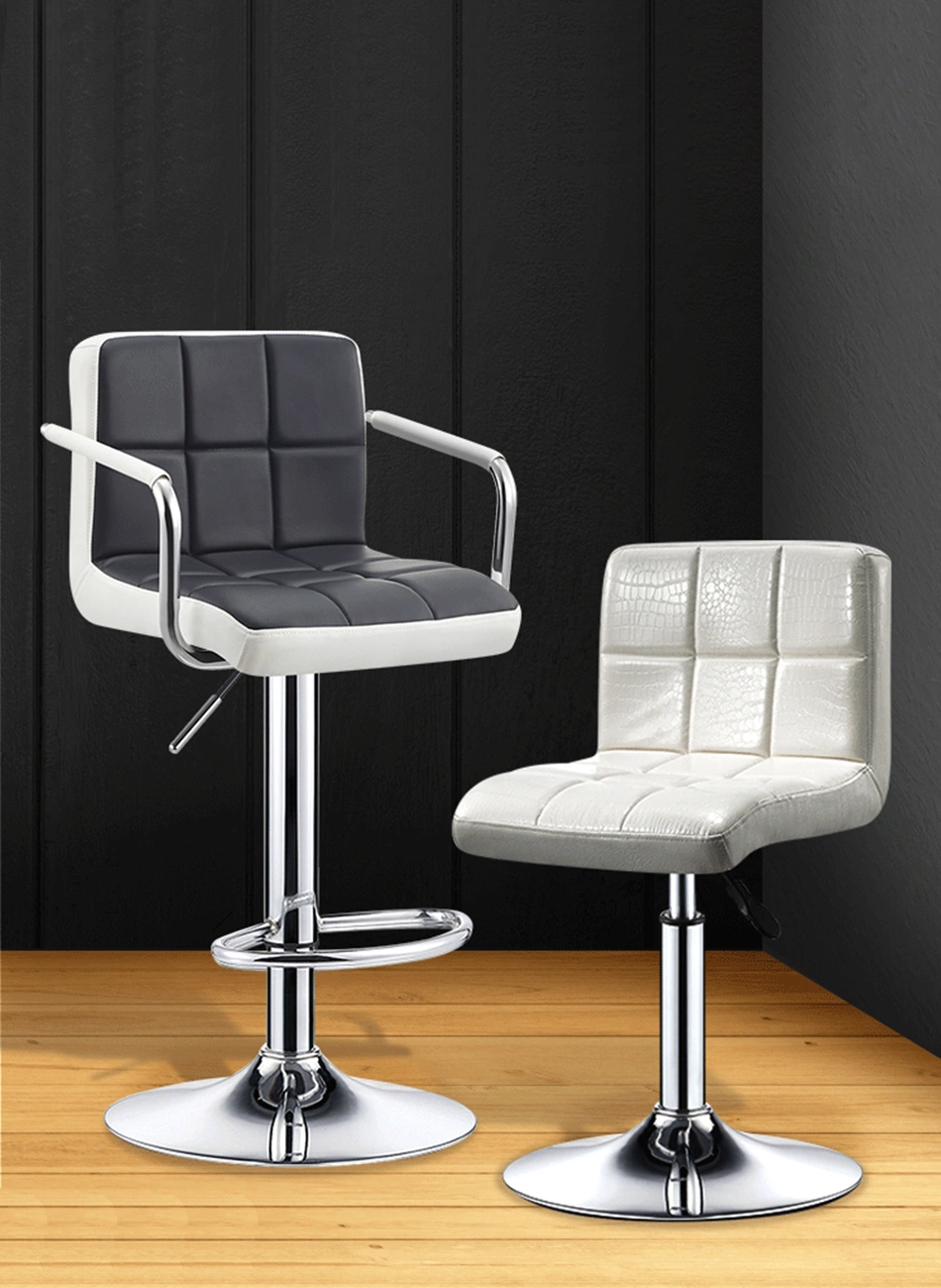 Commercial Used Design Leather Checkered Bar Chair Modern Cafe High Bar Chairs Bar Stools