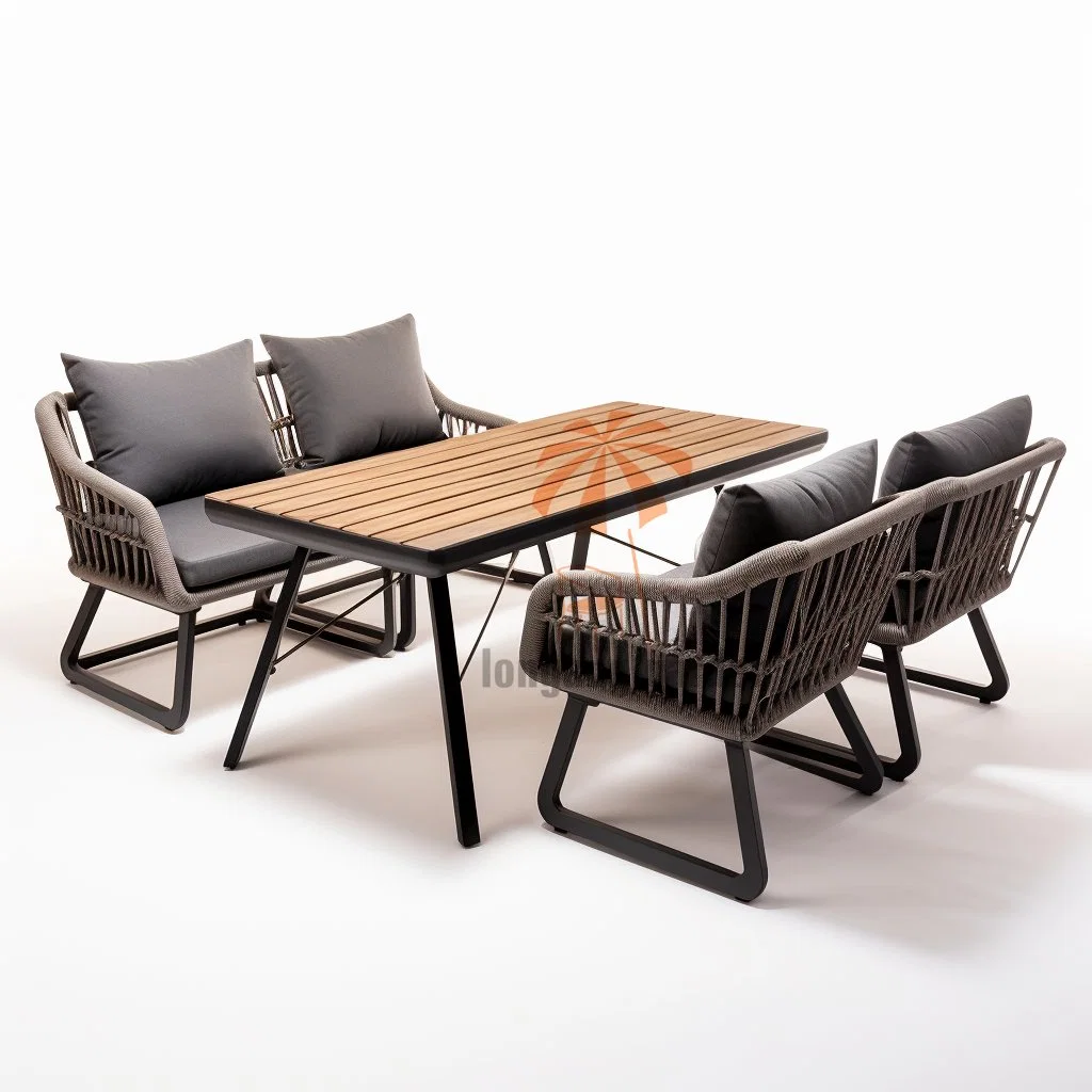 Outdoor Loveseat Sofa Garden Patio Lounge Dining Set with Table