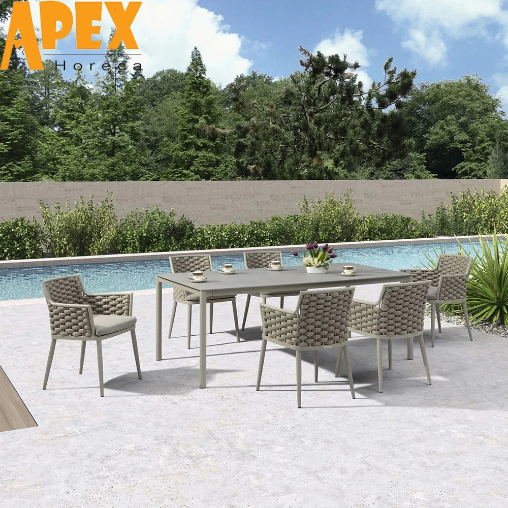 Modern Garden Terrace Casual Dining Room Table Chair Furniture Set