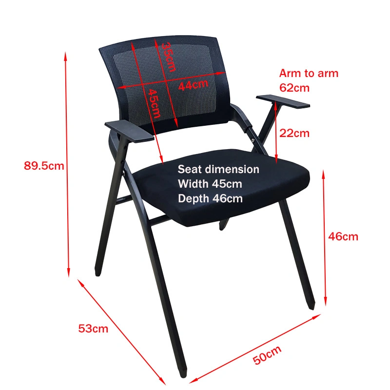 Folding and Stacking Black Mesh Armchairs