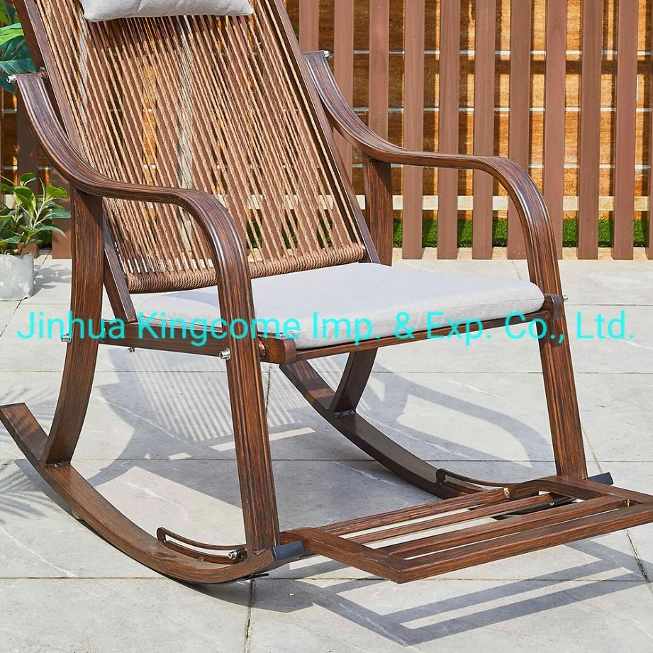 Garden Furniture Aluminum Rattan Rocking Chair All Weather Condition/Outdoor Patio Rocking Chair with Footrest