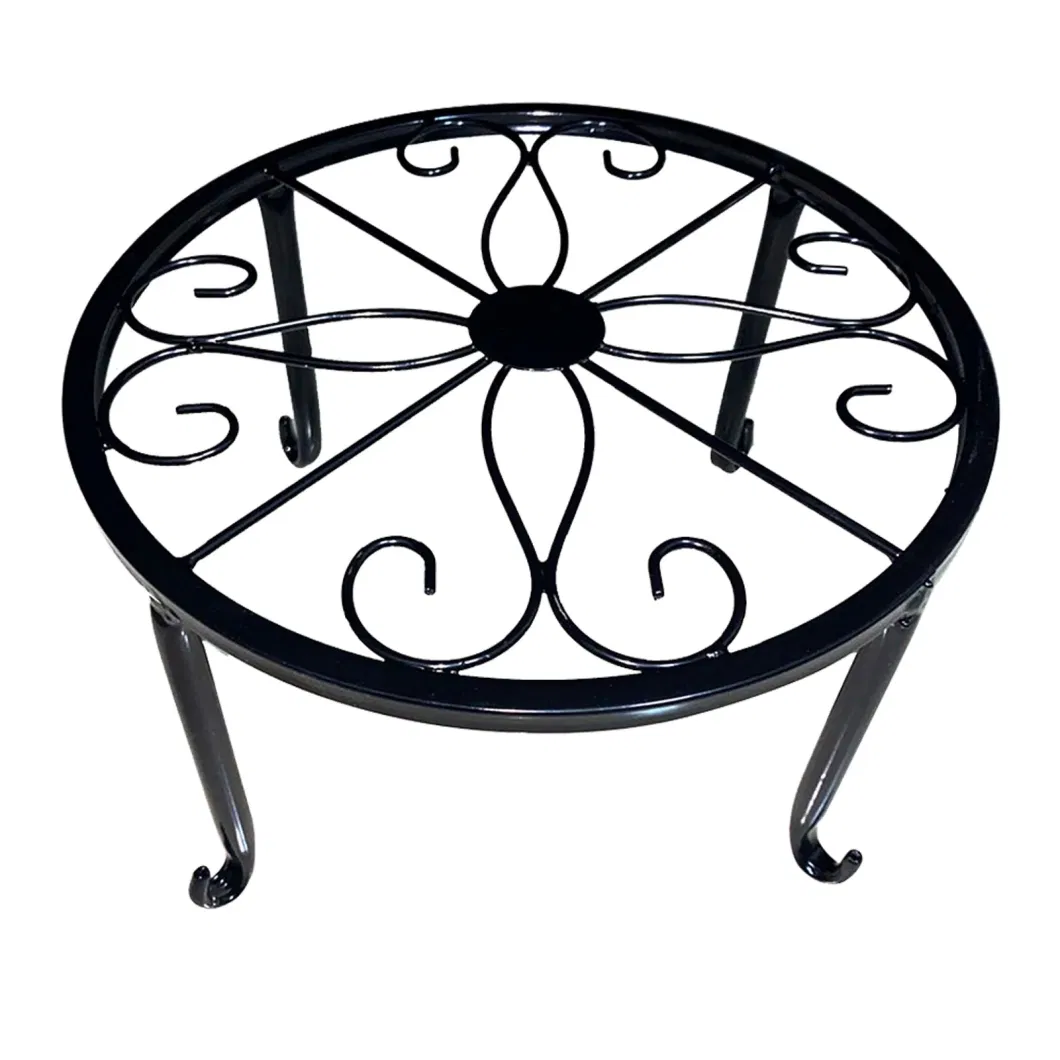 Display Shelf Stool Rustproof Home Decor Table Indoor Outdoor Durable Garden Round Plant Stand Retro Iron Holder Flower Pot