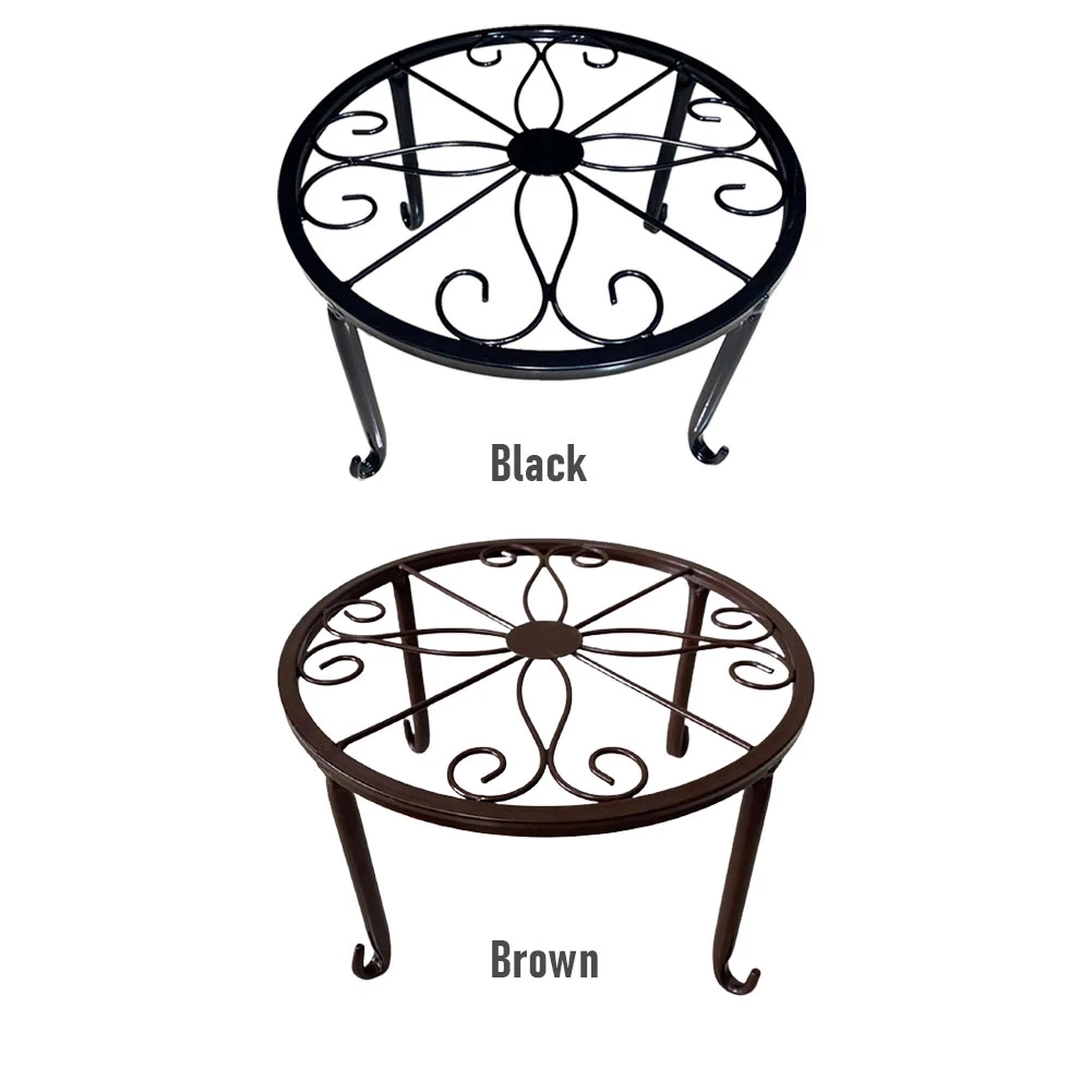 Display Shelf Stool Rustproof Home Decor Table Indoor Outdoor Durable Garden Round Plant Stand Retro Iron Holder Flower Pot