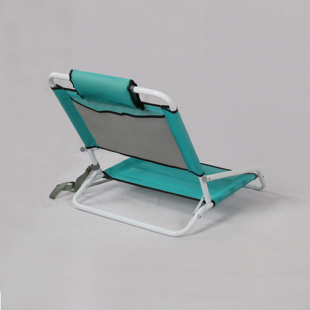 Portable Sun Bed Beach Chair Folding Lounger Chair Backrest Leisure Chair Metal Frame Folding Recliner Outdoor Pillow Back Bag Beach Chair Wyz20230