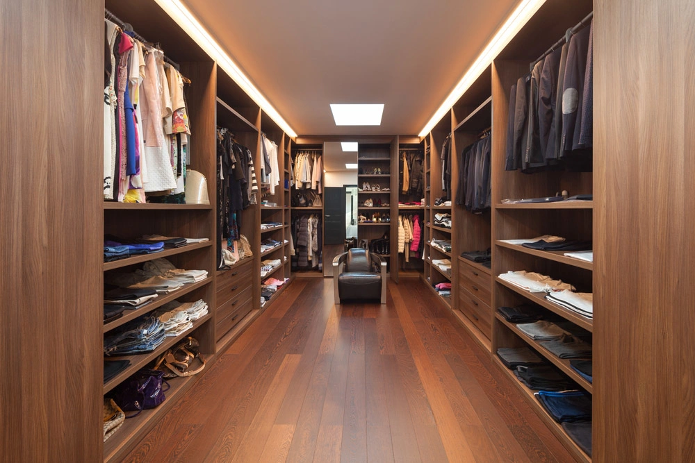 Prima Customized Luxurious Solid Wood Walk in Closet with Shoes Cabinet