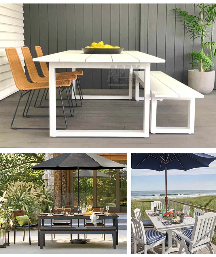 Outdoor Garden Picnic Aluminum Frame Post and Rail Table